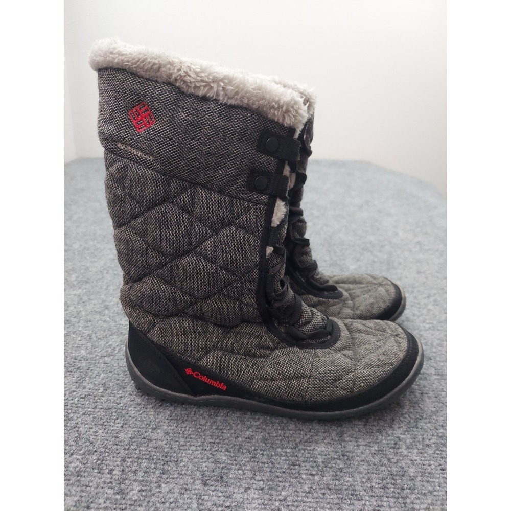 Columbia Minx Mid II Boots Womens 8 Gray Lace Up Omni Heat Quilted Fleece Lined